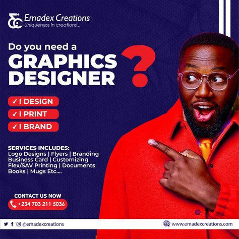 GUESSED YOU ARE STILL THINKING OF THE PERFECT PLACE FOR YOUR GRAPHICS DESIGNS AND WEBSITE DESIGNS AND OTHER SERVICES? WORRY NO MORE BECAUSE YOU ARE AT THE RIGHT PLACE AT THE RIGHT TIME. CLIENT- @emadexcreations SERVICE: Flyer DM or Contact us at 07032115036 & 08113658605 FOR YOUR 🎯 Graphics Design 🎯 Website Design 🎯 Social Media Management 🎯 Digital Marketing 🎯 PayPal Account Creations 🎯 CAC Registration 🎯 IT Solutions #emadexcreations #graphicdesign #Illustration #Branding #digital Travel Advertising Design, Graphic Design Portfolio Examples, Digital Advertising Design, Photoshop Tutorial Typography, Design Mockup Free, Desain Buklet, Banner Design Inspiration, Pinterest Business, Social Media Advertising Design