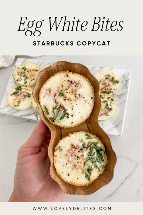 Try out these copycat Starbucks Egg White Bites for a healthy, protein-filled breakfast that you can enjoy on the go. These red pepper egg bites are the perfect high-protein, low-carb breakfast for those busy weekday mornings. High Protein Starbucks Egg Bites, Breakfast Egg White Muffins, High Protein Vegetarian Egg Bites, Copy Cat Egg White Bites From Starbucks, Healthy Egg White Bites Muffin Tins, Egg Bites Egg Whites, Starbucks Egg Bites Recipe Healthy, Starbucks Red Pepper Egg Bites Recipe, Egg White Muffins Recipe