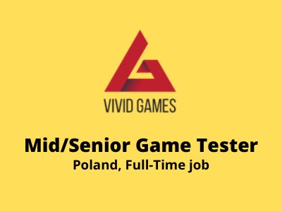 Game Tester required at Vivid Games S.A. with at least 3 years of experience in mobile games testing and Proficiency with Jira and Git. The post Game Tester required at Vivid Games S.A. appeared first on Animation and VFX Jobs. Game Tester Jobs, Senior Games, Test Games, Test Plan, Good Communication Skills, Mobile Games, Full Time Job, Report Template, Good Communication