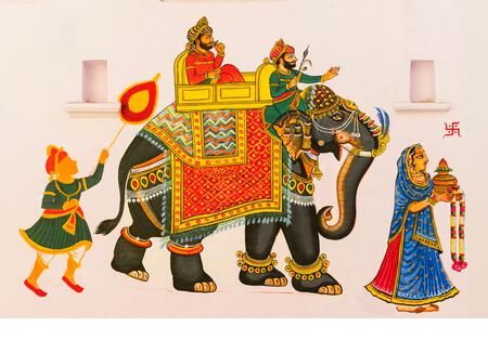 Traditional Rajasthani Painting High Resolution Stock Photography and Images - Alamy Maharana Pratap Art, Royal Paintings, Traditional Wall Paint, Phad Painting, Maharana Pratap, Rajasthani Painting, Image Wall, Wedding Infographic, Mural Art Design