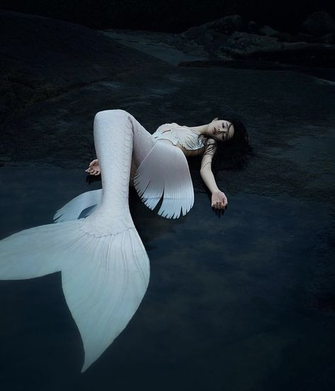 Siren Mermaid Aesthetic, Albino Mermaid, Mermaid Photoshoot Ideas, Mermaid Editorial, Siren Core, Underwater Portrait, Mermaid Photography, Siren Mermaid, White Mermaid