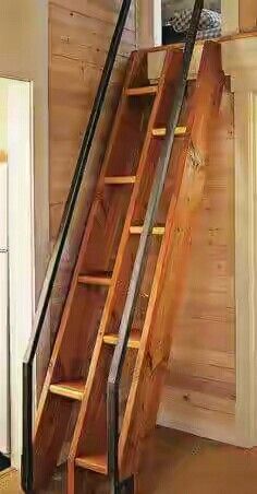 Small House Stairs, Stairs For Tight Spaces, Ship Ladder, Best Ladder, Tiny House Stairs, Escalier Design, Loft Stairs, Loft Ladder, Attic Stairs