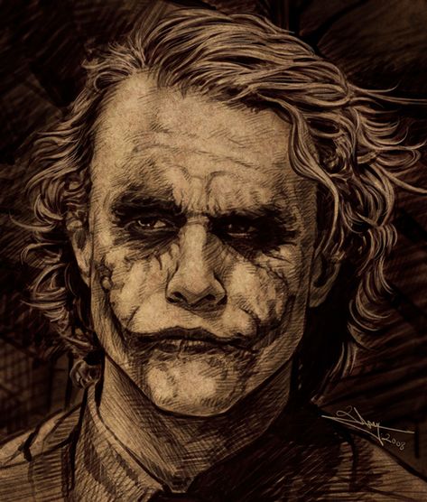 A series of fan art I did that was inspired by The Dark Knight trilogy. Tato Joker, Joker Art Drawing, Joker Dark Knight, Batman Joker Wallpaper, Joker Tattoo Design, Joker Drawings, جوني ديب, Der Joker, Joker Heath