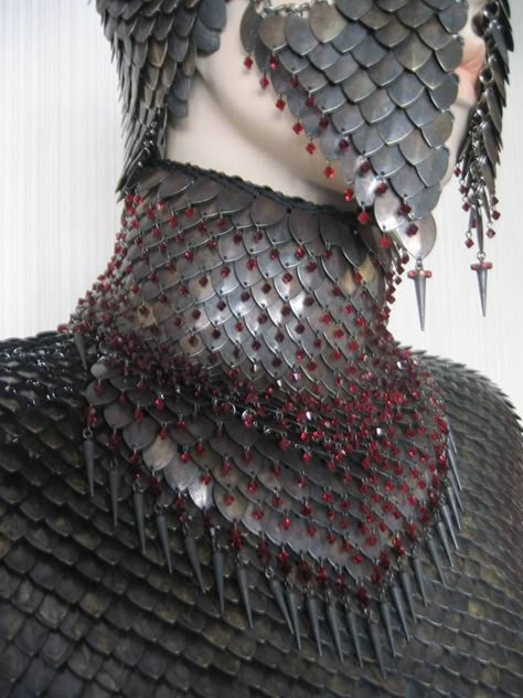 Chainmail Dragon, Armor Necklace, Chainmail Clothing, Scale Maille, Chainmail Armor, Armor Suit, Scale Mail, Dragon Costume, Female Armor