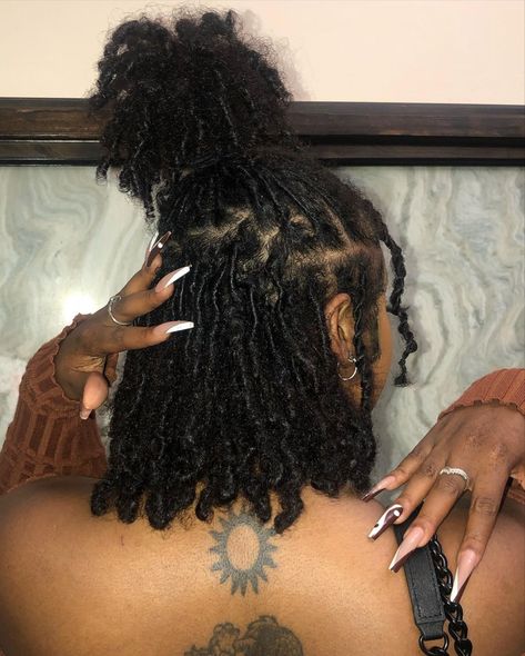 One Loc In Natural Hair, Cute Short Loc Hairstyles, Loc Journey Before And After Black Women, Styles For Natural Locs, Locs On Mixed Women, Locs With Natural Hair, Black Locs Hairstyles, Locs Hairstyles Natural Hair, Hairstyles On Locs