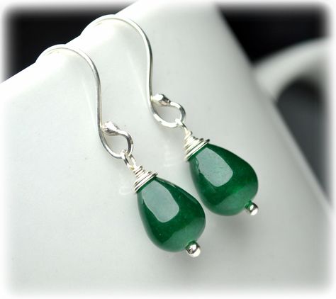 Natural Jade Earrings, Sterling Silver Earrings, Green Earrings Small Dangle Earrings Drop Earrings, Handmade Jewelry Christmas Gift for mom Elegant, simple and unique earrings with jade, March's Mystical Birthstone! They will be perfect as your bridesmaids gift or for your nature inspired wedding! Wear them with your black dress or with your jeans! Green jade matches with every colour and will add class to every outfit! Simple Dangle Earrings, Jewelry Artwork, Drop Earrings Simple, Small Drop Earrings, Small Dangle Earrings, Womens Earrings, Jade Earrings, Earrings Simple, Handmade Jewelry Gift