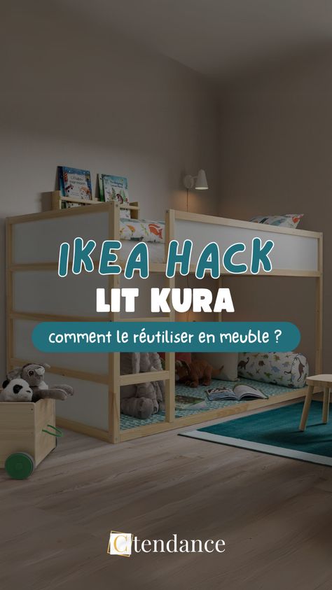 🛏️ Transformez le lit KURA d'Ikea avec créativité ! Découvrez comment réinventer ce lit classique en un meuble ultra-fonctionnel grâce à nos trois astuces DIY.  Nos hacks vous aideront à maximiser l'espace et à personnaliser la chambre selon vos préférences. Inspirez-vous avec nos idées pour faire du lit KURA une pièce maîtresse multifonctionnelle de votre intérieur.  #IkeaHacks #LitKURA #AménagementChambre #DIYHomeDecor #DécoIntérieure Kura Hack, Ikea Kura, Ikea Hemnes, Astuces Diy, Kallax Ikea, Ikea Hacks, Ikea Hack, Transformers