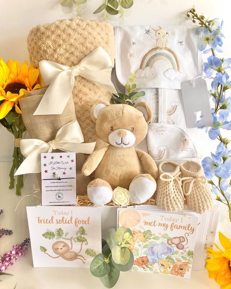 Gorgeous Bunny & Bear Unisex Baby Hamper , £47.99 🤍 New Mum Hamper, Unisex Baby Gifts, Baby Nursery Neutral, Baby Gift Hampers, Waffle Blanket, Baby Hamper, Bunny And Bear, Layette Set, Baby Vest