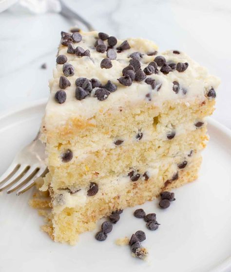 Best Cannoli Cake Recipe | Chef Dennis Canolli Cake Recipes, Cannoli Cake With Box Cake, Canoli Cake Recipes, Cannoli Icing, Cannoli Cake Recipe Easy, Italian Cassata Cake Recipe, Cannoli Cake Recipe, Cannoli Poke Cake, Easy Christmas Cake