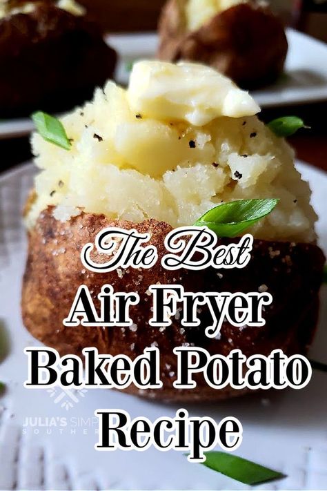 Baked Russet Potatoes, Air Fryer Xl Recipes, Best Baked Potatoes, Power Air Fryer Recipes, Baked Potato Recipe, Best Baked Potato, Air Fryer Baked Potato, The Best Air Fryer, Best Air Fryer