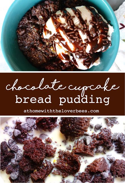 Chocolate Cupcake Bread Pudding from At Home with the Loverbees #cupcakes #cupcake #breadpudding #dessert #desserts #winter #pudding #bakedpudding #chocolate #leftovers #leftovercupcakes #chocolatecupcake #chocolatecupcakes Leftover Cake Bread Pudding, Bread Pudding From Leftover Cake, Leftover Cupcakes Ideas, Leftover Chocolate Cake Ideas, Leftover Cake Recipes, Leftover Cake Ideas, Leftover Chocolate Cake, Leftover Cake Scraps, Leftover Cupcakes