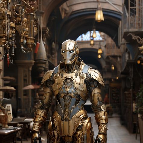 Warforged Aesthetic Dnd, Clockwork Automaton Fantasy Art, Warforged Blacksmith, Warforged Paladin Dnd, Wooden Warforged, Dnd Warforged Art, Warforged Cleric, Warforged Paladin, Warforged Artificer