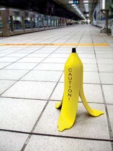 Wet Floor Signs, Slippery Floor, Bronze Award, Publicidad Creativa, Wet Floor, Banana Peel, Guerilla Marketing, Wayfinding Signage, A Banana