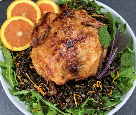 Orange Honey Glazed Cornish Hens, Cornish Game Hen Recipes, Orange Marmalade Recipe, Cornish Hen Recipe, Wild Rice Recipes, Fall In Love With Me, Cornish Hen, Cornish Game Hen, Rice Stuffing