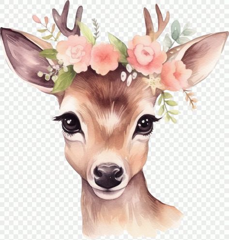 Cute deer and flowers watercolor illustration, gazelle jumper, beautiful gazelle Gazelle Painting, Gazelle Illustration, Aesthetic Deer, White Flower Png, Rose Flower Png, Deer Flowers, Yellow Rose Flower, Watercolor Hydrangea, Girl Face Tattoo