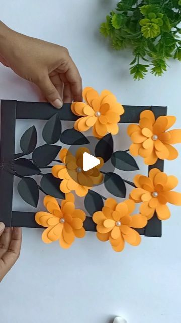 Tapu's CRAFT on Instagram: "Paper flower wall hanging Easy and Unique Paper Flower Wall Hanging  Handmade Home Decor idea   #paperwallhanging #uniquewalldecor #uniquewallhanging #diy #wallhanging #roomdecor #homedecor #beautifulwallhanging #papercrafts #easywallhanging #handmade #craftideas #easycraft #walldecor #walldecoration #paperflower #easy #wallmate #bestoutofwaste  #flowers  #tapuscraft  #diy  Follow us on Instagram @tapus_craft  for more such videos 💕 You can also visit our YouTube channel for detail tutorial videos . Channel link is in bio 💕" Hanging Cards On Wall Ideas, Colour Paper Decoration Ideas, Diy Paper Crafts Decoration Wall Art Home Decor, Wall Hanging Ideas Handmade With Paper, Wallhanging Ideas With Paper, Wallhanging Handmade, Flower Wall Decor Diy, Diy Craft Hacks, Flower Vase Crafts