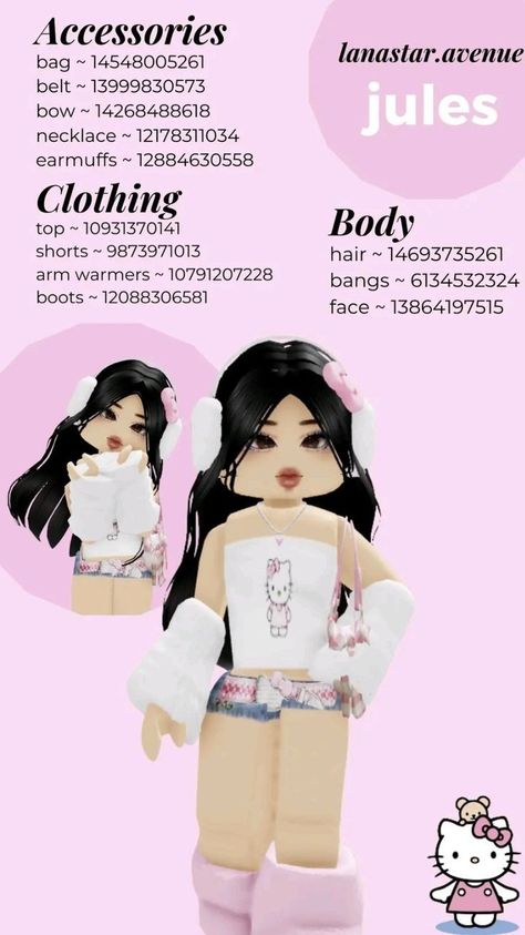 Berry Avenue Outfit Code, Code Clothing, Preppy Decal, Code Clothes, Emo Roblox Avatar, Kitty Clothes, Hello Kitty Clothes, Black Hair Roblox, Roblox 3