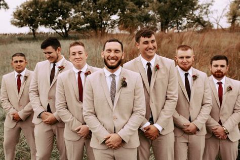 17 Fool-Proof Groomsmen Outfit Ideas That are Really, Really Ridiculously Good Looking | Junebug Weddings Groomsmen Outfit, Wedding Groomsmen Attire, Beach Formal, Groom Wedding Attire, Groomsmen Outfits, Beige Wedding, Wedding Suits Groom, Wedding Groomsmen, Fool Proof