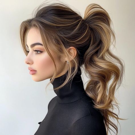 Ponytail Hairstyles: 20 Vibrant Ways to Rock the Latest Trends - Hair Guru Ponytale Hairstyles, Two Block Hair, Hairstyle Wallpaper, Tf2 Oc, Messy Pony, Low Ponytail Hairstyles, Chic Ponytail, French Braid Ponytail, Wedding Hairstyles Bridesmaid