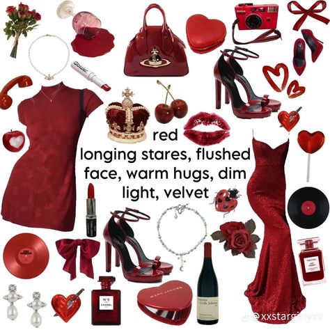 Cherry Cola Aesthetic Outfits, Romantic Academia Outfits, Ldr Aesthetic, Red Moodboard, Scorpio Energy, Gf Aesthetic, Red Coquette, Heather Chandler, Rock Star Outfit