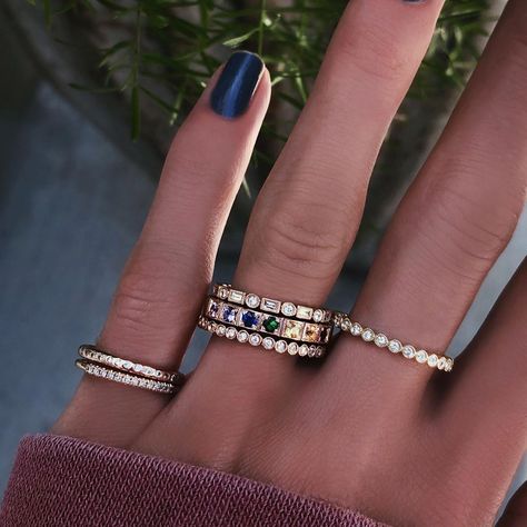 Luna Skye by Samantha Conn on Instagram: “Monday never looked so good 💫 #lunaskyejewelry” Luna Skye Jewelry, Diamond Bezel Ring, Luna Skye, Baguette Diamond Band, Engagement Necklaces, Double Band Rings, Silver Bling, Handmade Fine Jewelry, Bridal Engagement Rings