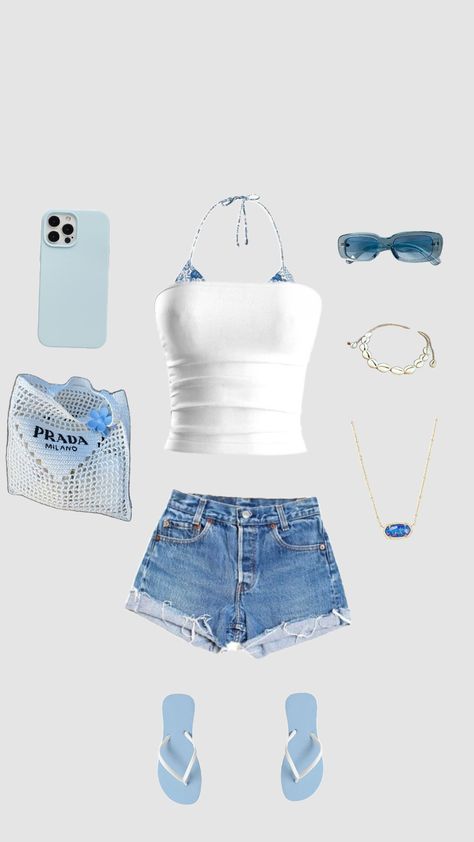 beach cute outfit!!!☀️💙😚 Beach Outfit Not Revealing, Cute Summer Outfits For The Beach, Outfits Ideas For The Beach, Summer Bikinis Coverups, Beach Outfits For School, Beach Fit Aesthetic, Beachy Summer Outfits Casual, Holiday Beach Outfits, Outfits For Summer 2024