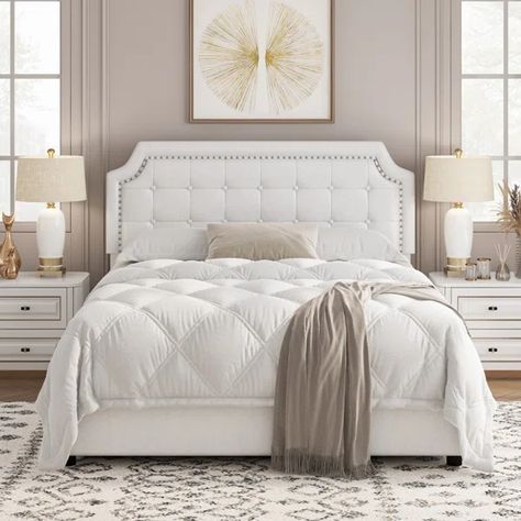 Ambir Upholstered Storage Bed with 4 Drawers, Platform Bed Frame with Adjustable Headboard Cream Headboard, Full Size Storage Bed, Room Redo Ideas, King Size Storage Bed, Separate Beds, Leather Platform Bed, Upholstered Storage Bed, Bed Headboard Design, Bulky Sweaters