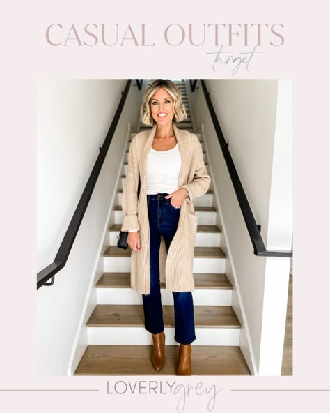 Shop Women's Layering Cardigan - A New … and other curated products on LTK, the easiest way to shop everything from your favorite creators. Tan Cardigan Outfit, Cream Cardigan Outfit, Stylish Jeans Outfit, Winter Cardigan Outfit, Muted Autumn, Sweater Cardigan Outfit, Long Cardigan Outfit, Layering Cardigan, Jeans Outfit Spring