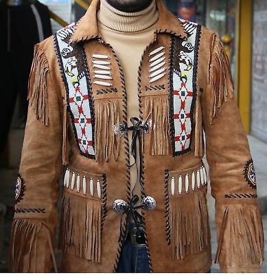 Cowboy Leather Jacket, Native American Jackets, Western Jackets, Cowboy Jacket, Mens Fashion Wear, Suede Leather Jacket, Fringe Leather Jacket, Beaded Jacket, Western Jacket