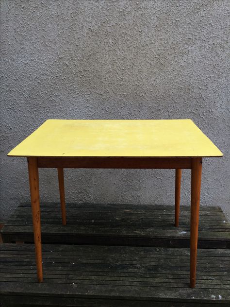 Manhattan Buildings, Formica Table, Yellow Table, Laminate Kitchen, Yellow Room, Laminate, Kitchen Table, Dining Table, Furniture