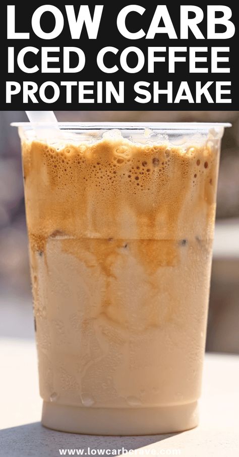 Low Carb Iced Coffee, Homemade Iced Latte, Shakes Healthy, Healthy Iced Coffee, Protein Shake Recipe, Iced Coffee Protein Shake Recipe, Morning Energy, Recipes Protein, Keto Coffee Recipe