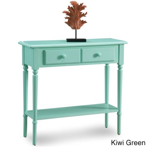 KD Furnishings Coastal Narrow Hall Stand/Sofa Table With Shelf (Green - Green Finish) Small Entry Table, Hall Sofa, Meja Sofa, Narrow Storage, Narrow Sofa Table, Narrow Sofa, White Console Table, Orchid White, Hall Console Table