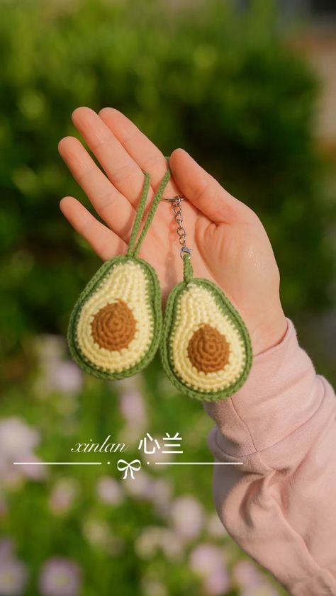 #Avocado #Handmade Crocheting #Pendant #Keychain #Crocheting Keychain Crochet, Pendant Keychain, Cute Avocado, Crochet Keychain, Avocado, Crochet, Pendant, Quick Saves