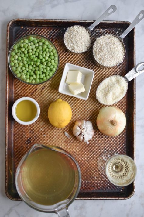 Spring Pea Risotto - Lynn's Way of Life - Spring Pea Risotto Spring Pea Risotto, Pea Risotto, How To Make Risotto, Spring Peas, Easy Vegetarian Dinner, Meatless Dinner, Long Grain Rice, Dinner Options, Vegetarian Dinner