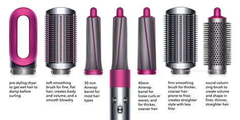 DYSON AIRWRAP STYLER FOR WAVES, CURLS, VOLUME, SMOOTH FINISH - Beautygeeks Dyson Airwrap Attachments, Dyson Air Wrap Attachments, Dyson Hair Tools, Dyson Air Wrap Tips, Dyson Hair Dryer Attachments, Dyson Dryer, Dyson Products, Curls Volume, Dyson Air Wrap