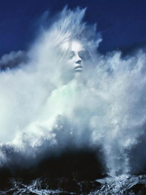 Aquatic Magical beings Angels Among Us, Water Element, Hans Christian, White Hair, Mother Earth, Havana, Art Digital, Surrealism, Antonio Mora Artwork