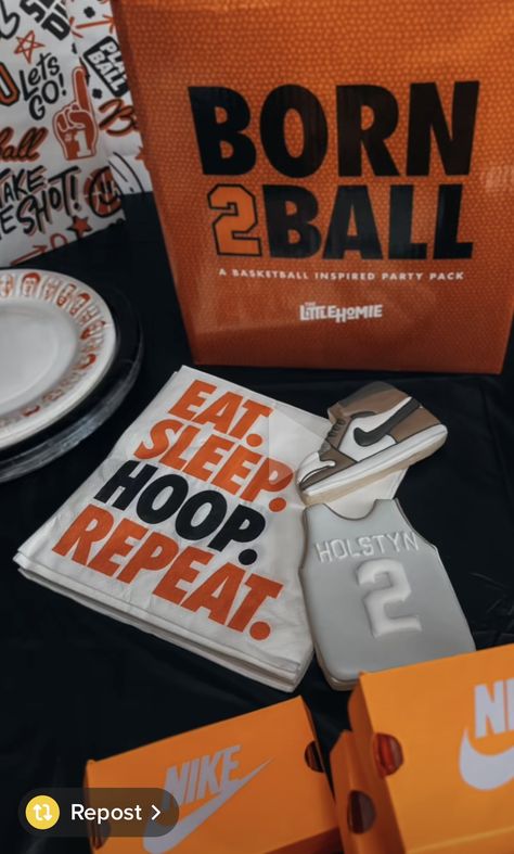 2nd Basketball Birthday Party, Basketball Theme 2nd Birthday Party, Sports 2nd Birthday Party, The Chosen One First Birthday Basketball, Basketball 2nd Birthday Party, Second Birthday Basketball Theme, Born To Ball Birthday Theme, Born To Ball Birthday, One Year Old Basketball Theme Party