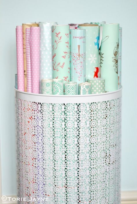 Wrapping paper storage | Flickr - Photo Sharing! Wrapping Paper Storage, Dream Craft Room, Organisation Hacks, Wrapping Papers, Office Crafts, Craft Room Storage, Craft Room Office, Paper Storage, Sewing Rooms