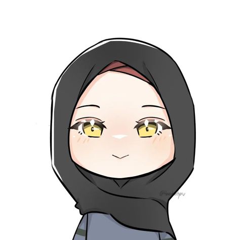 Hijab Art Drawing, Chibi Hijab, Pfp Mood, Muslim Art, Anime Muslim, Hijab Cartoon, Erza Scarlet, Chibi Girl, Attack On Titan Fanart