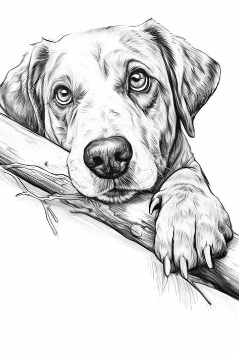 Dog Pencil Drawing, Dog Portraits Art, Pencil Drawings Of Animals, Animal Drawings Sketches, Pencil Sketch Images, Dog Sketch, Cool Pencil Drawings, 강아지 그림, Dog Coloring Page