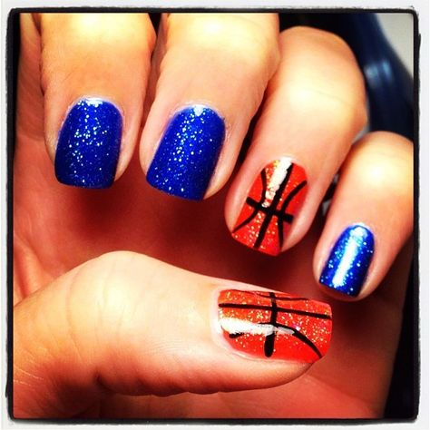 Basketball nails..... And Ector colors..... http://@Lori Bearden Bearden Nichols Rosenbaum Basketball Nail Designs, Basketball Nails, Sports Nails, I Love Nails, Jairzinho, Cute Nail Designs, Nail Art Tutorial, Love Nails, How To Do Nails