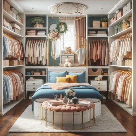 25 Dreamy Closet Ideas To Transform Your 7-Bedroom Space - My Besuited Home Walk In Closet Bedroom Ideas, Closet And Guest Room Combo, Closet Bedroom Conversion, Room To Closet Convert, Spare Room Dressing Room Ideas, Bedroom To Closet Conversion, Bedroom Into Closet, Spare Room Walk In Closet, Spare Room Closet