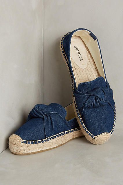 Soludos Knotted Denim Espadrilles, affiliate link Denim Espadrilles, Trending Womens Shoes, Espadrilles Shoes, Shoe Wardrobe, Studded Heels, Platform Espadrilles, Denim Shoes, Shoes Loafers, Pretty Shoes