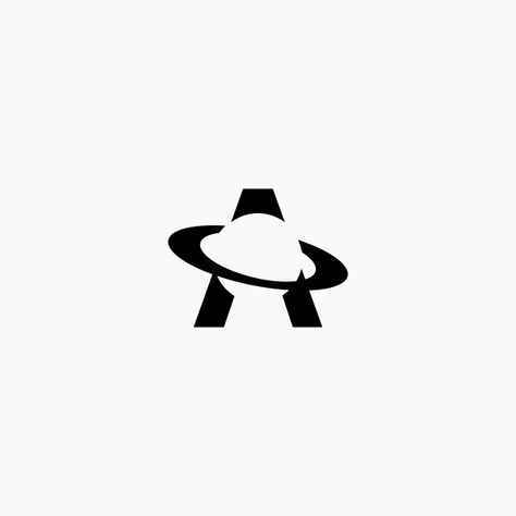 Saturn Logo Design, Saturn Logo, Universe Inspiration, Letter A Logo, Noir Design, Planet Ring, Letter A, Astronomer, A Logo