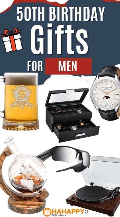 50th Birthday Gift Ideas For A 50-Year-Old Man 50 Year Old Birthday Ideas For Men, Birthday Gift Ideas For Guys, Man 50th Birthday, 50th Birthday Gift Ideas, Gift Ideas For Guys, Old Man Birthday, 50 Years Birthday, 50th Birthday Men, 50th Birthday Gifts For Men