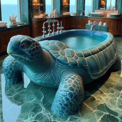 Transform Your Bathroom with a Unique Touch: The Turtle-Shaped Bathtub Bathtub Designs, Cool Bathroom, Old Bathtub, Modern Bathtub, Glam Living, Unique Furniture Design, Cast Iron Tub, Glam Living Room, Bathtub Design