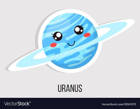 Solar System Cartoon, Solar System Clipart, Uranus Planet, Kawaii Planet, Mercury Planet, Planet Crafts, Tata Surya, Planet Vector, Planet Drawing