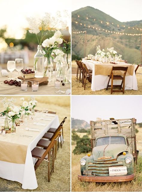 Decoración vintage para una boda en mitad del campo. #Blog #Innovias Outback Wedding, Tafel Decor, Wine Country Wedding, בר מצווה, Nature Wedding, Here Comes The Bride, Event Styling, Chic Wedding, Decoration Table