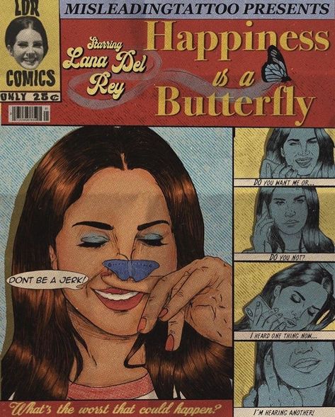 Happiness Is A Butterfly, Lana Del Rey Art, Butterfly Poster, Picture Collage Wall, Photo Wall Collage, A4 Poster, Art Collage Wall, Picture Collage, Room Posters