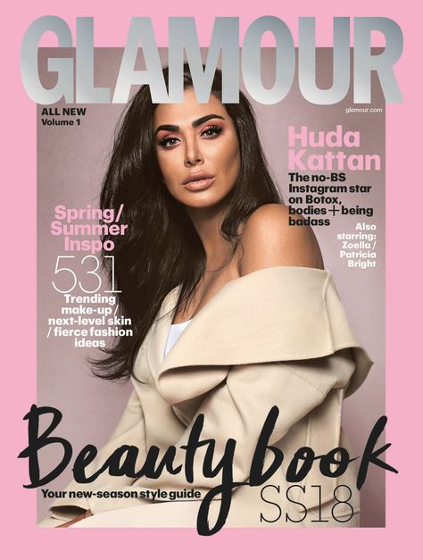 Glamour Magazine Cover, Huda Beauty Eyeshadow Palette, Huda Beauty Eyeshadow, Huda Kattan, Beauty Boss, Glamour Uk, Fashion Magazine Cover, Glamour Magazine, Vogue Covers